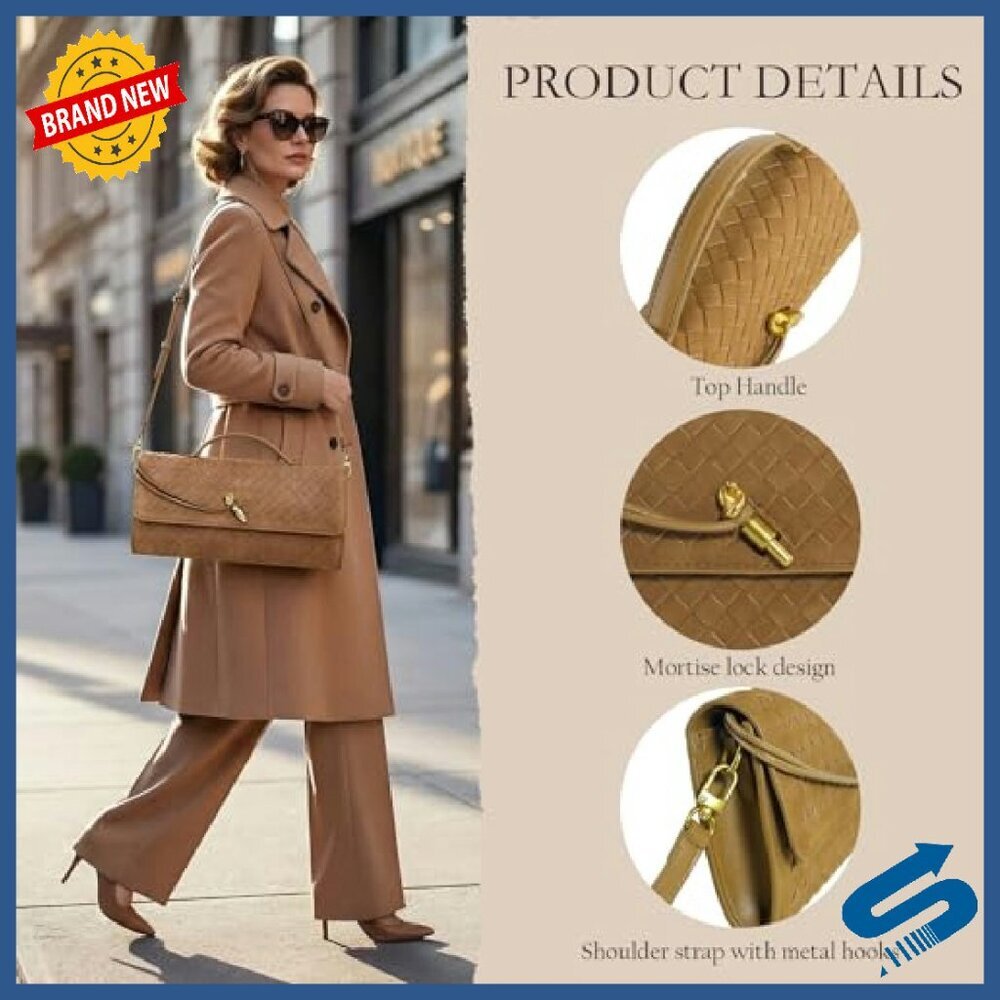 Suede Woven Evening Clutch with Detachable Strap - Formal Crossbody Bag - Picture 4 of 8